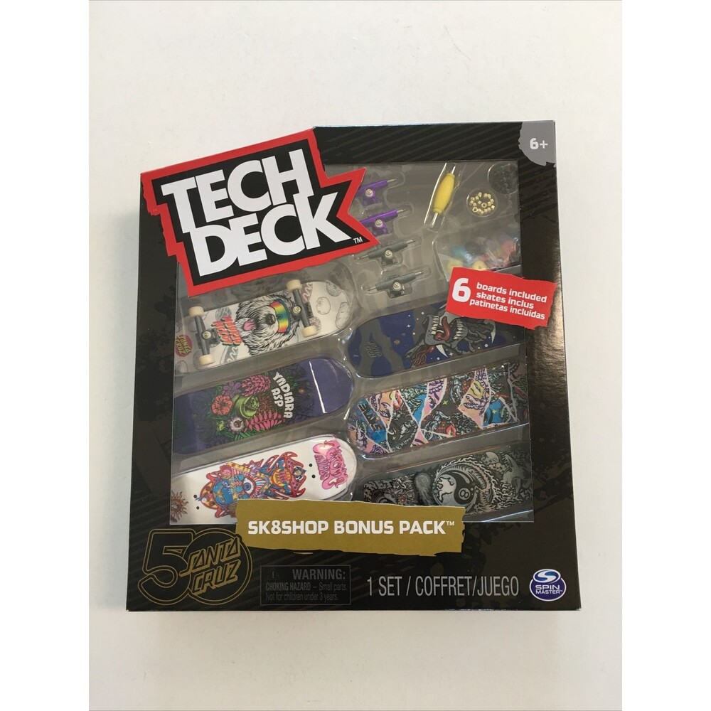 Tech Deck SK8SHOP Bonus 6 Pack SANTA CRUZ Skateboard 50 Years Fingerboards NEW